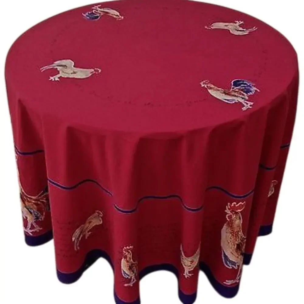 Williams Sonoma Red French Script Rooster 100% Cotton 70